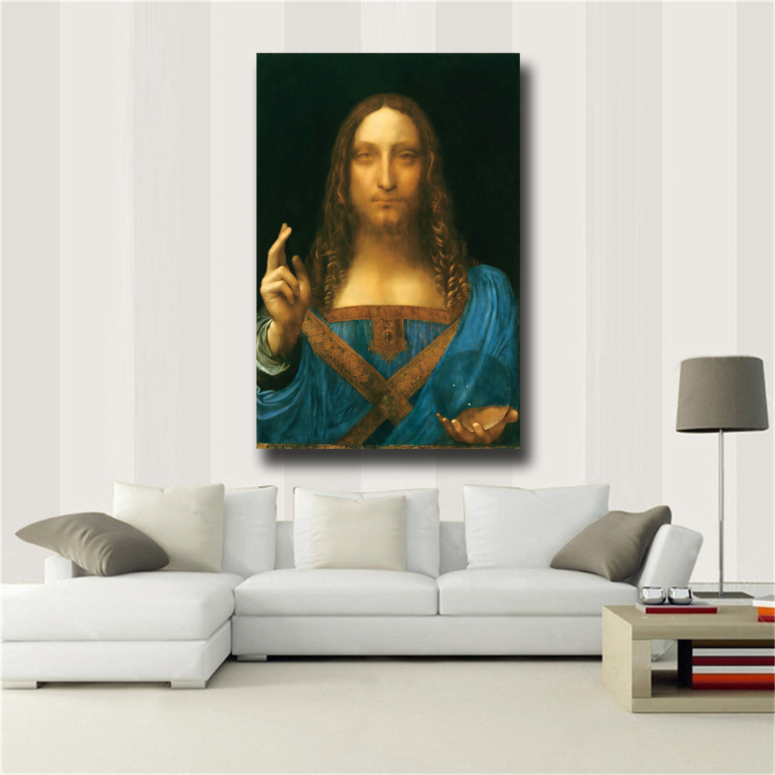 

Canvas Wall Art Leonardo Da Vinci "Salvator Mundi" HD print on canvas huge wall picture Wall Pictures For Living Room No Framed #004
