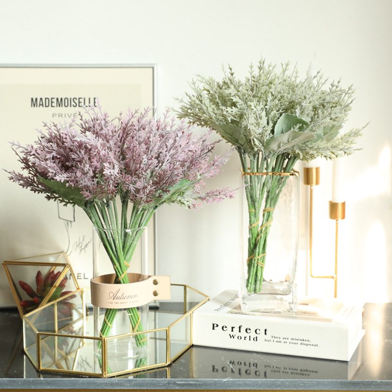 

12pcs Artificia Cypress eaves Branch for Christmas Decoration Pine eaves Xmas Tree Home Wedding Decor DIY Crafts Fake eaves, Grey cypress