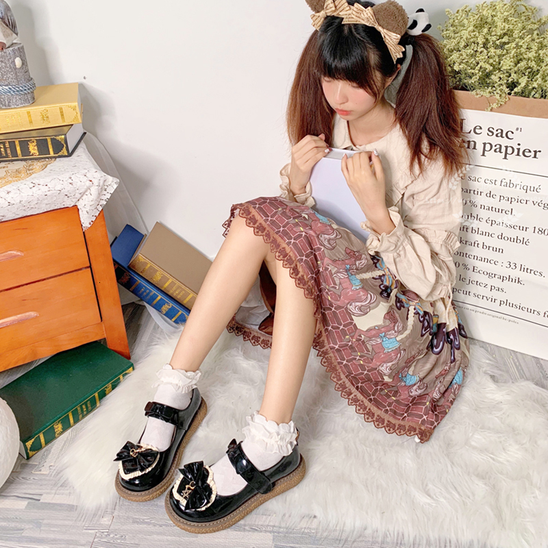 

Goth Student Kawaii Girls Tea Beautiful Japanese Party Anime Cosplay Platform Harajuku College Jk Uniform Lolita Shoes C2ya