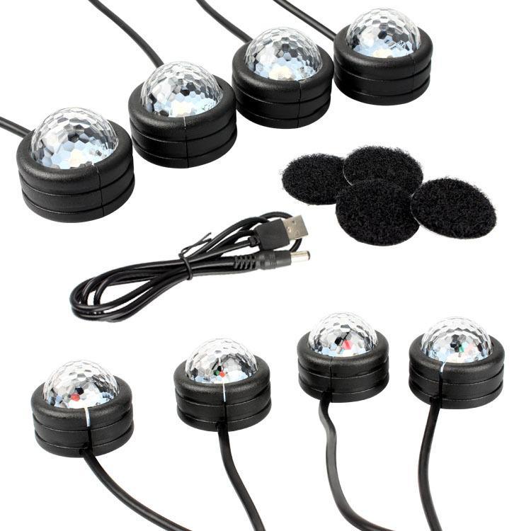 

Interior&External Lights Car Led Decoration Color With 1.8m Long Cable Plug Play Design Colorful Crystal Lampshade Ceiling Lamp