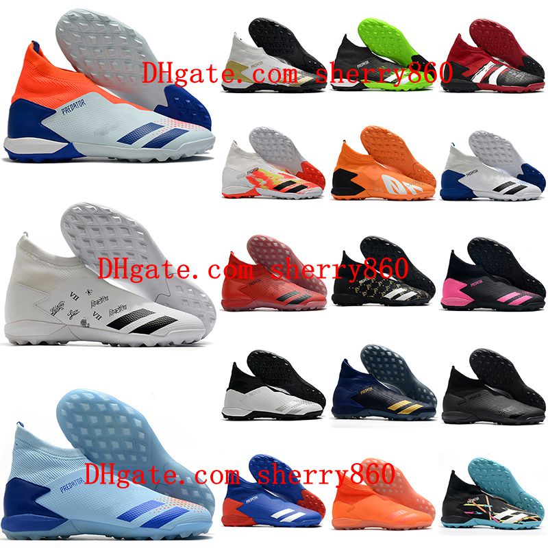 

Mens soccer shoes PREDATOR 20.3 Laceless TF cleats Turf football boots Tacos de futbol high ankle Sneakers, As picture 1