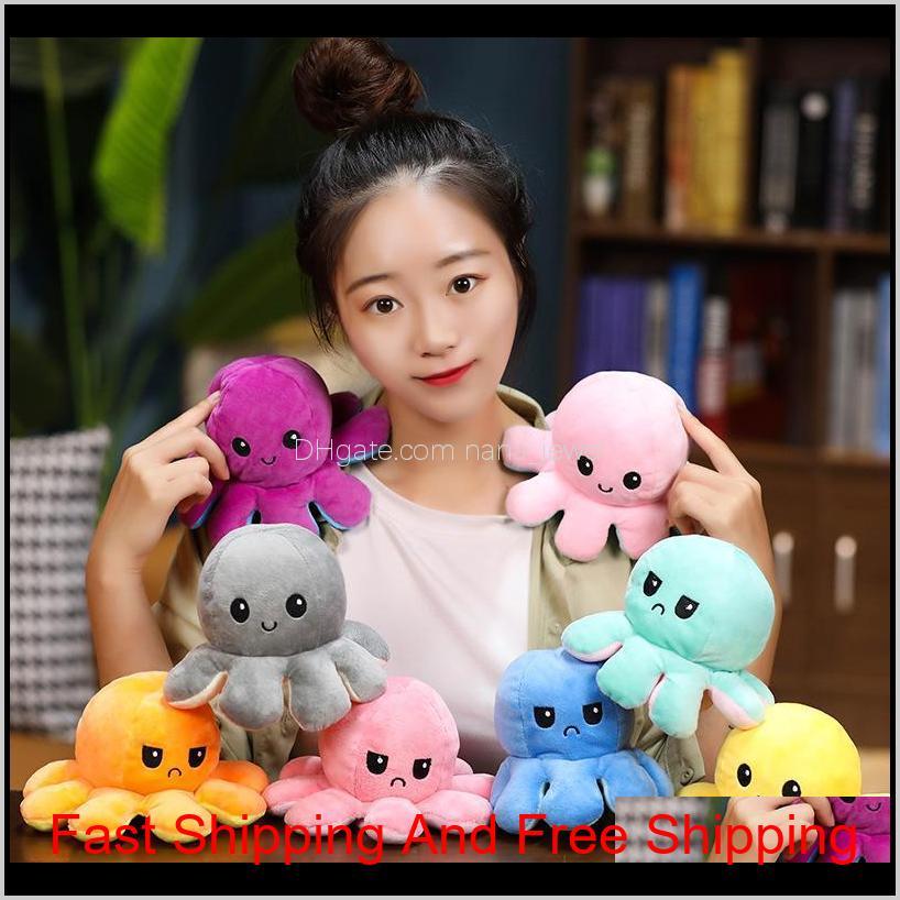 

Shipping Reversible Flip Octopus Stuffed Plush Doll Soft Simulation Reversible Plush Toys Color Chapter Plush Doll Child Toys Jswq9 Yj2Ug