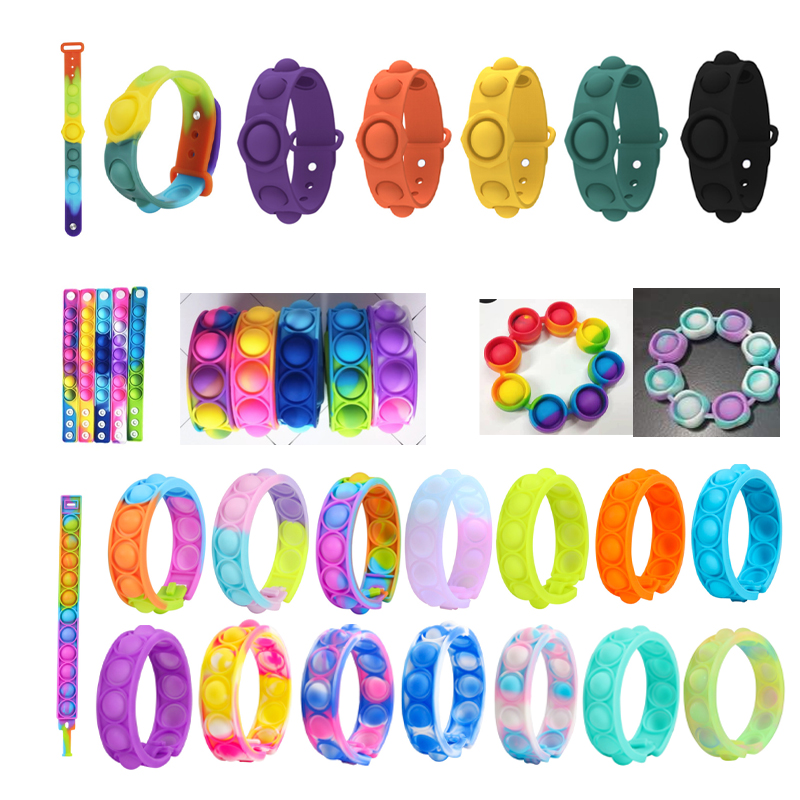 

Push Bubble Fidget Bracelets Party Favor Sensory Bracelet Puzzle Press Finger Bubbles Stress Wristband Decompression Toy