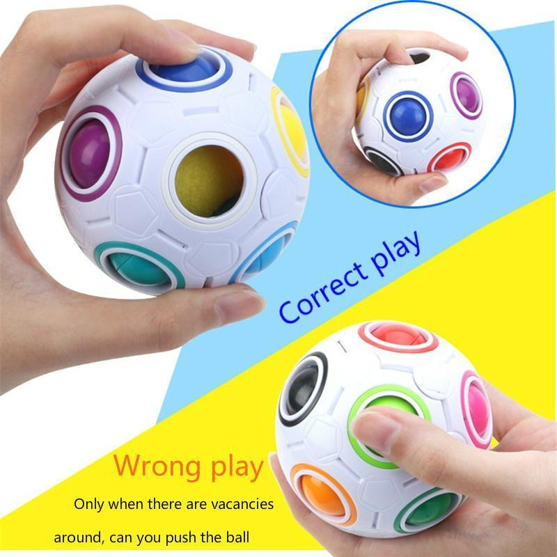 

Rainbow Ball Puzzles Spheric Magic Cube Toy Adult Kids Plastic Creative Football Learning Educational Toys Gifts For Children