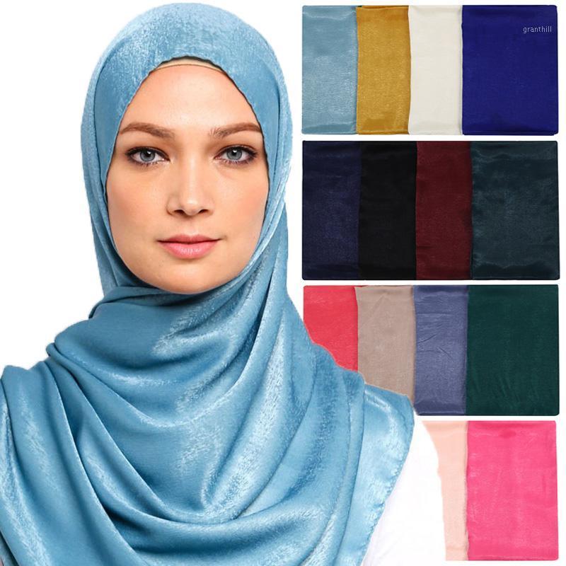 

Scarves Smooth Shiny Satin Silk Scarf Shawls Plain Solider Colors Thicken Long Bis Size Hijab Muslim Scarves/scarf 10pc/lot, Blue;gray