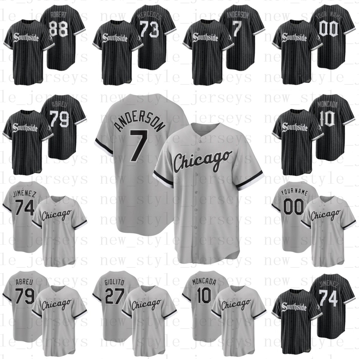 

Southside White Sox Baseball Jerseys Luis Robert Bo Jackson Chicago Tim Anderson Yoan Moncada Ryan Burr Frank Thomas Todd Frazier Lucas Giol, Blue;black