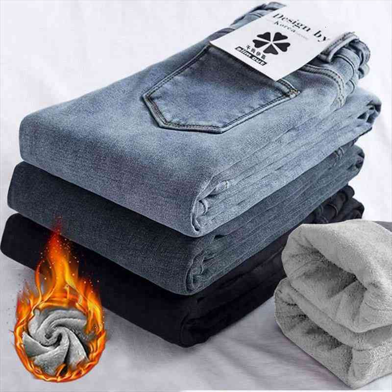 

women winter warm leggings super elastic plus thick velvet solid pants all-match style high waist slim push up fashion trousers, Black