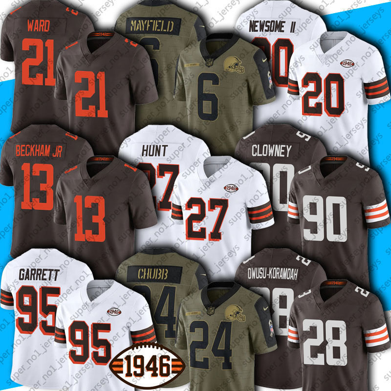 

Brown 6 Baker Mayfield 24 Nick Chubb 95 Myles Garrett Football Jersey Clevelands Jadeveon Clowney Owusu-Koramoah Kareem Hunt Jerseys Jarvis Landry Takitaki Bitonio, Man custom jersey (bl)