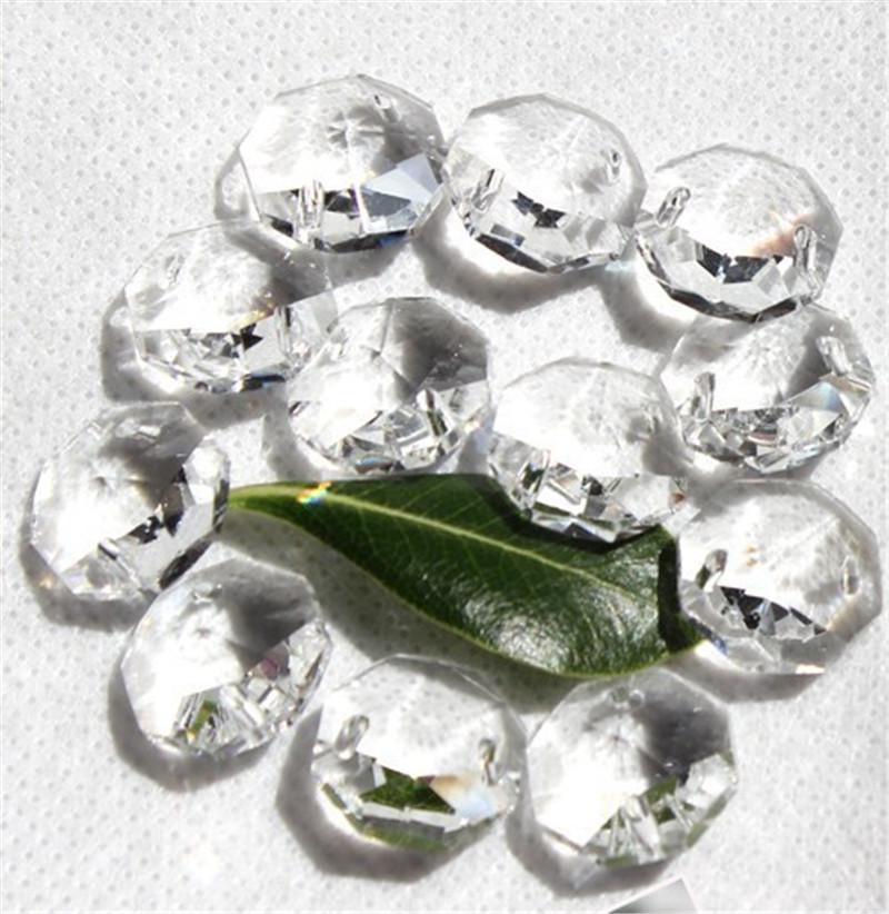 

Mixed Colors 2000pcs/Lot 14mm Crystal Octagon Beads With Two Holes Glass Prism Pendant Decorative Chandelier Wedding