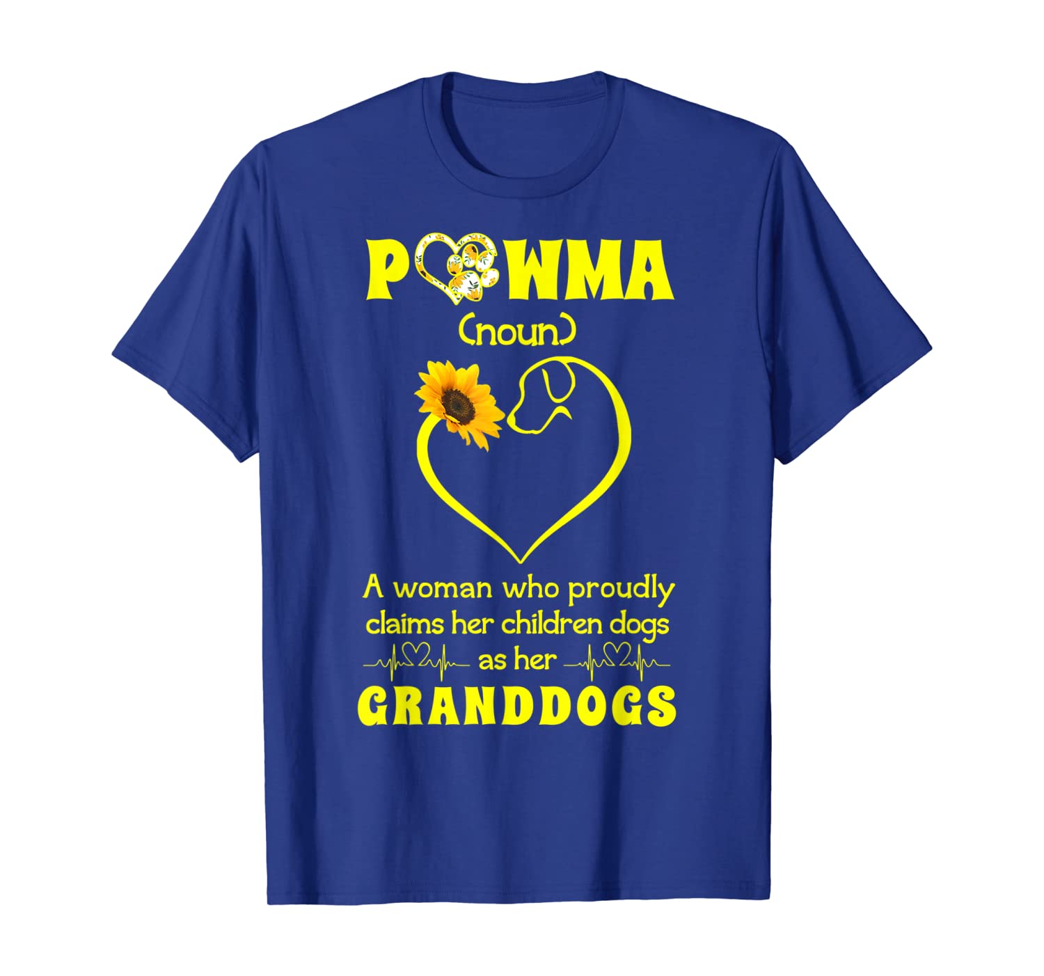

pawma definition grandma sunflower dog lovers t-shirt, White;black