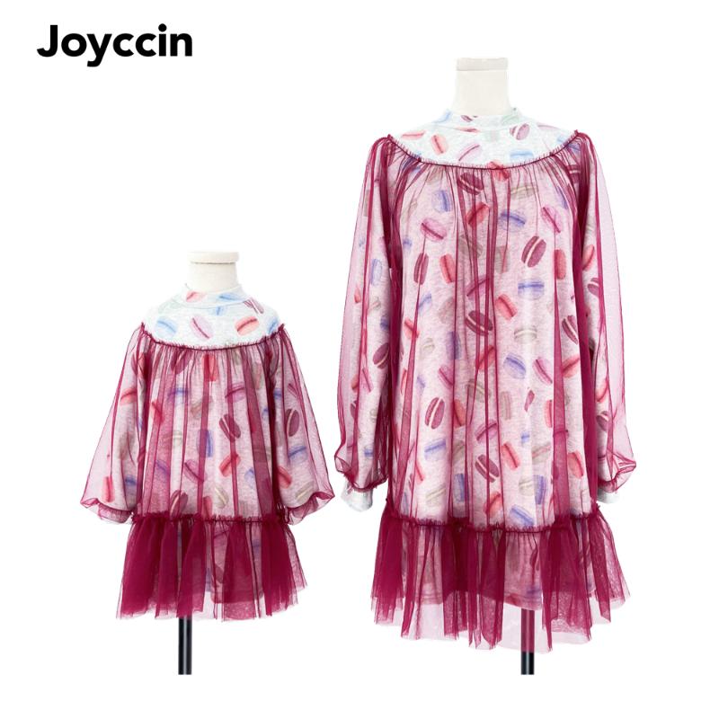 

Family Matching Outfits Joyccin 2021Autumn&Winter Macaron Print Mom And Me Long Sleeve Dress With Mesh Look(721029), Blue