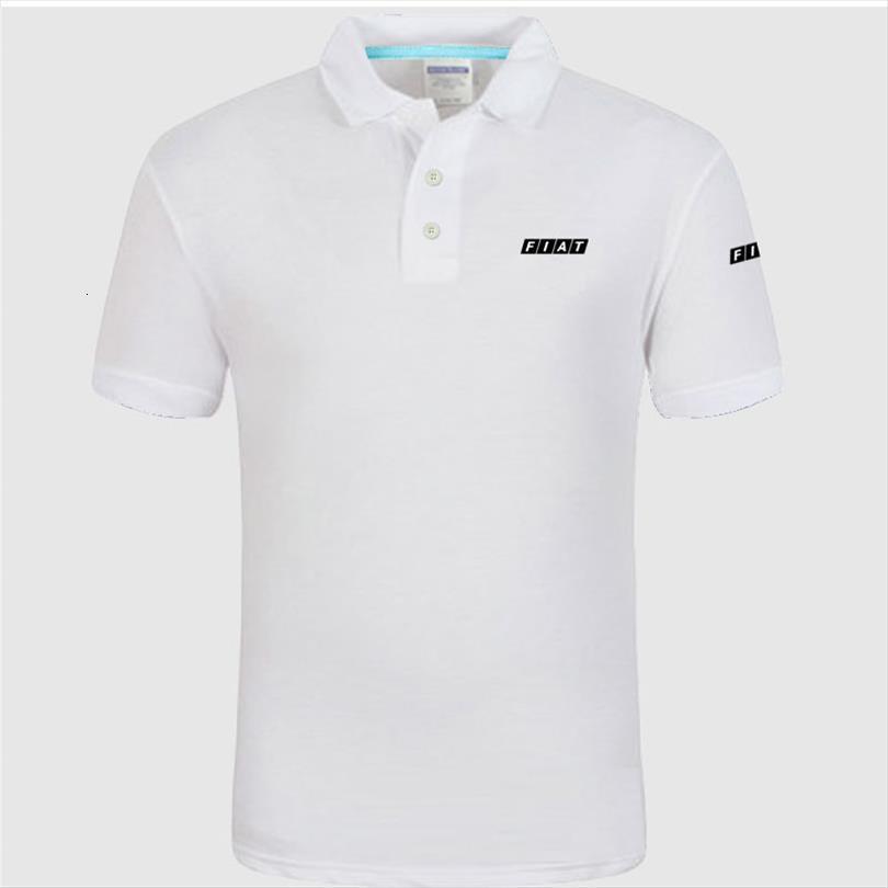 

logo fiat men polo classic brand shirt casual solid short sleeve cotton polos, White;black