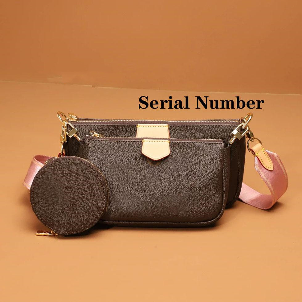 

Women Luxurys Designers Bags 2021 Date code Handbags Purse Wallet clutch shoulder messenger cross body multi pochette, Red