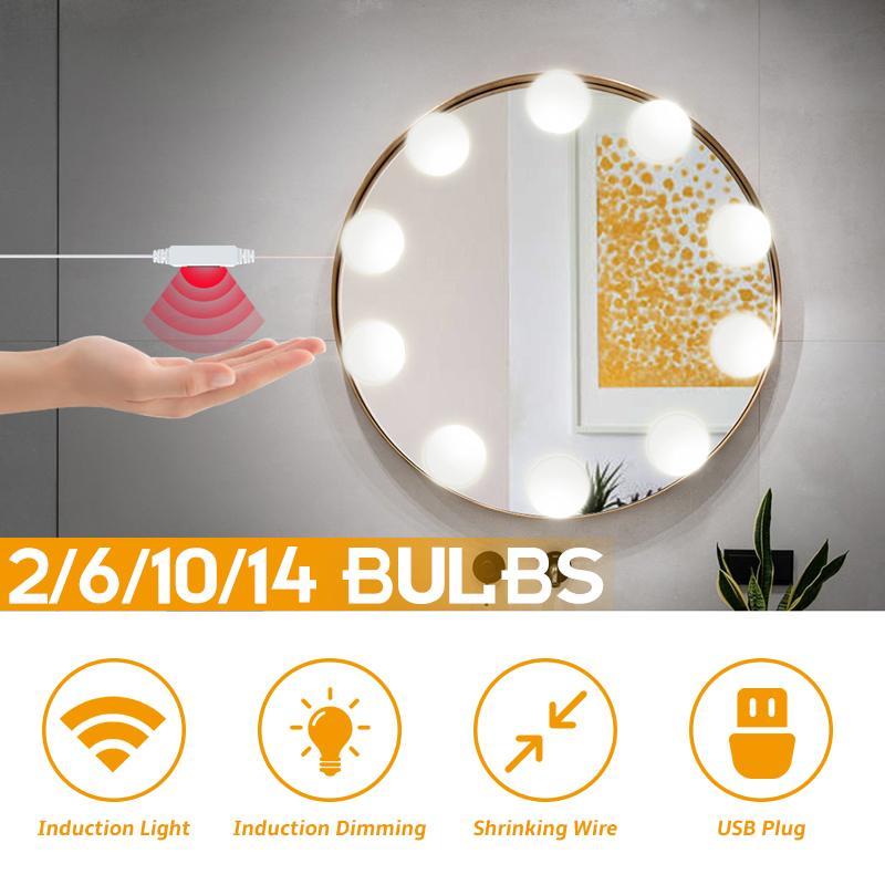 

Wall Lamp USB Hand Sweep Sensor Brightness adjustment Stepless Dimmable Makeup Mirror LED Light For Dressing Table