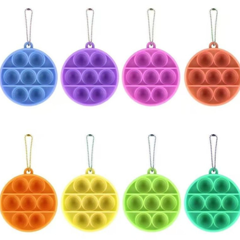 

30pcs simple key ring fidget bubble poppers toys push pop bubbles finger fun squishes dna stress ball marble mesh board pea popper ADHD needs H38NTD8