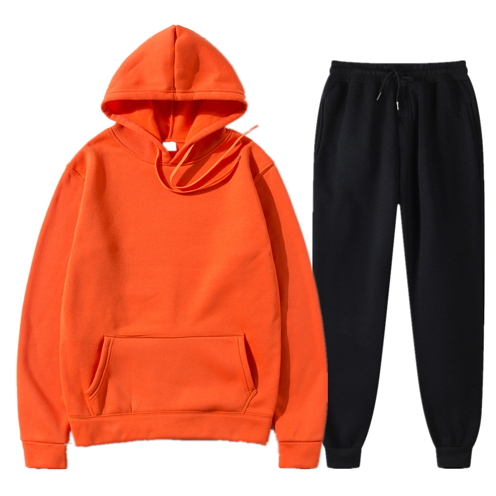 

Two Piece Set Women Hoodies+Pants Autumn Winter Hooded Sweatshirt Sweatpants Loose Ms Set Hoodie Pant Hip Hop Pullover Hoody, Black
