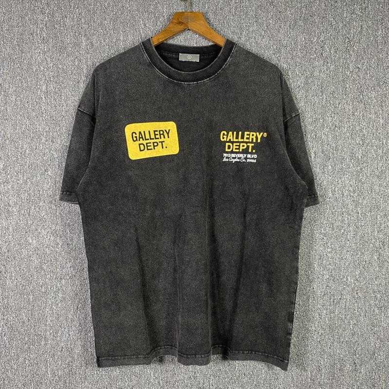 

Gary dept American niche fashion brand retro wash old letter print vibe loose short sleeve T-shirt