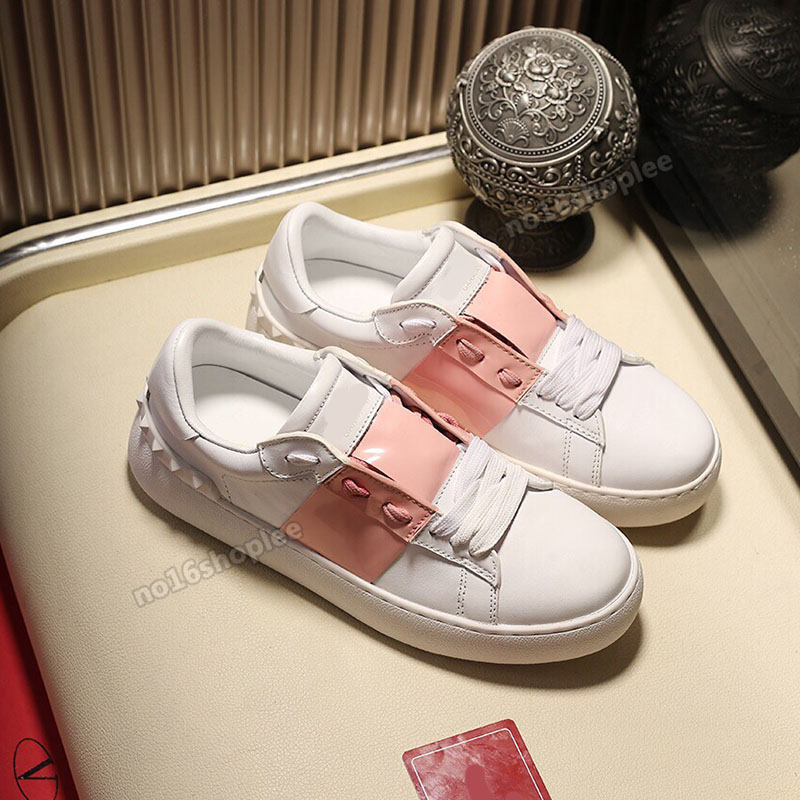 

leather lowtop sneakers highquality breathable casual shoes valentino first layer of cowhide to create walking sports training shoe 3544 with box, Black
