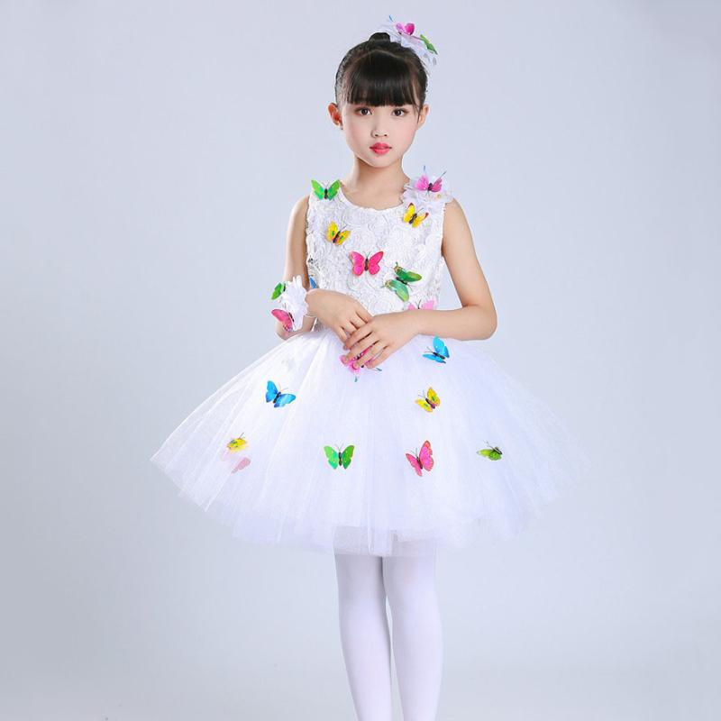

Girl's Dresses Short Cute 3 To 12 Years Children Pageant Ball Gowns Toddler Party Butterfly Kids For Girls, 00