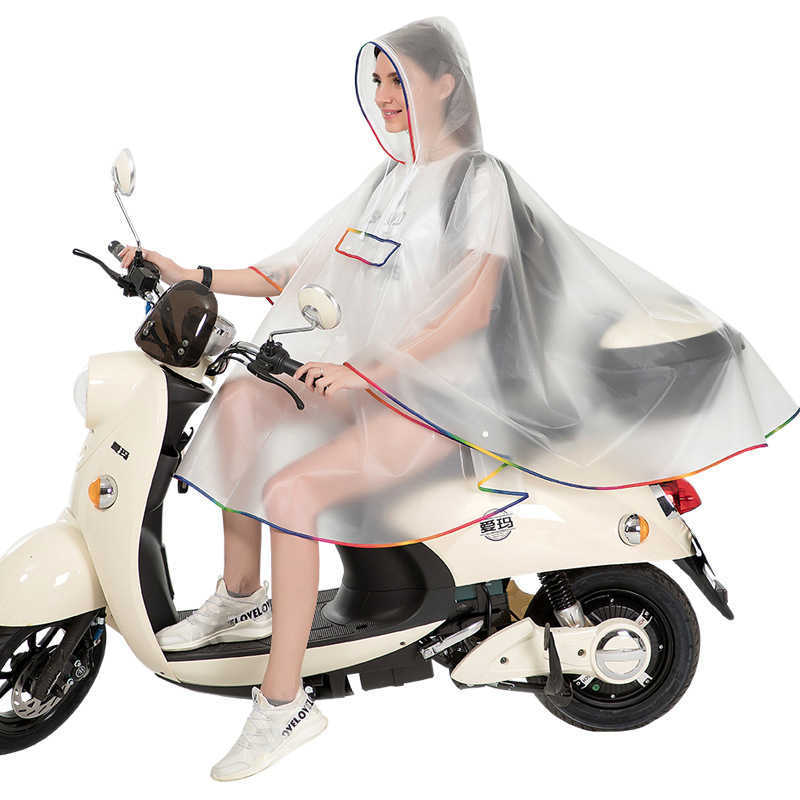 

Women's Raincoats Fashion Adult Riding Men's and Small Electric Bicycle, Black
