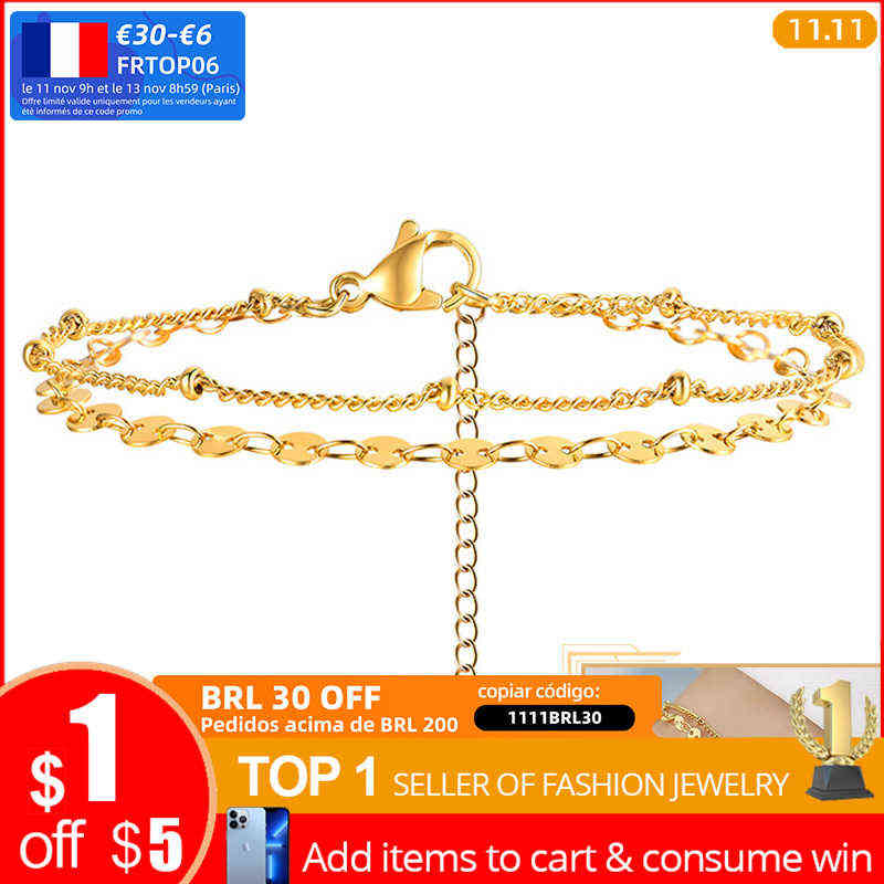 

Vnox Minimalist Chain Bracelets for Women,gold Tone Solid Stainless Steel Wristband, Adjustable Bohemia Simple Stacked Bracelet