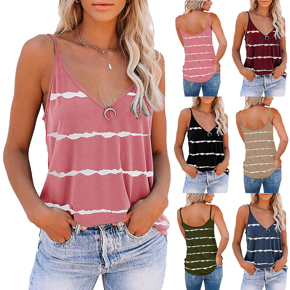 

Women T Shirt Ladies Camisole Print Loose Short Sleeve V Neck Casual Summer Female Home Party Event LX, Mixed or choose colors