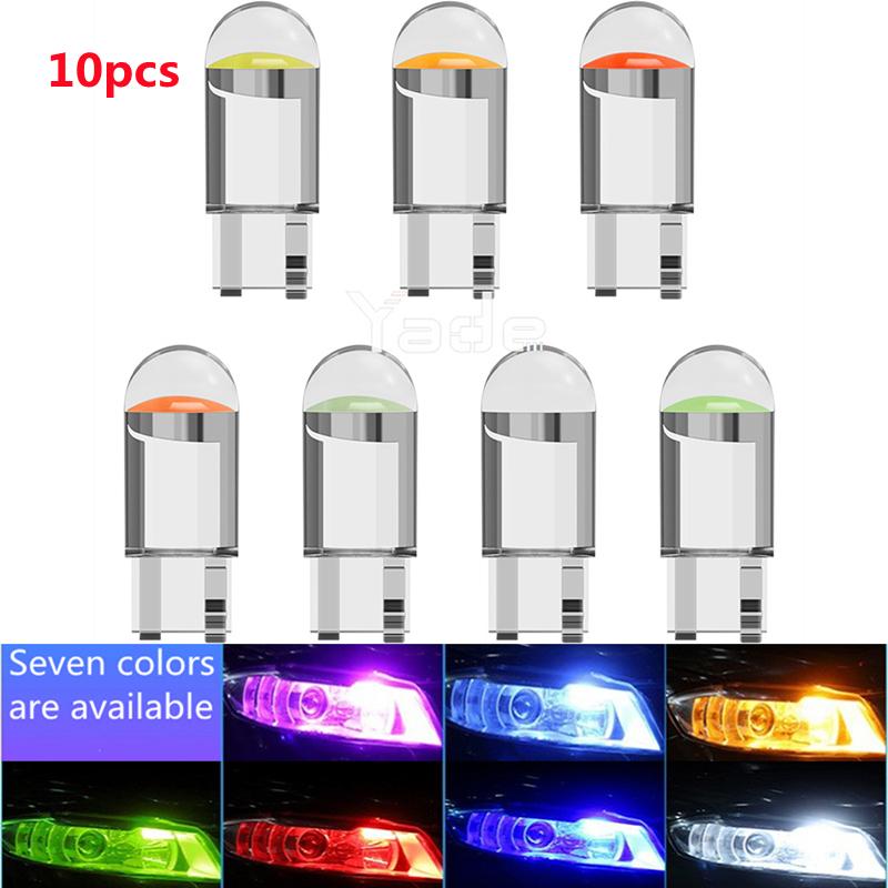 

Emergency Lights 10PCS W5W Led T10 Car Light COB Glass 12V 6000K White Automobiles License Plate Lamp Dome Read Parking Accessories