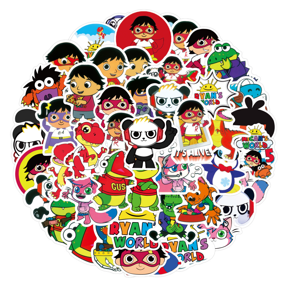 

50pcs/set Ryan's World game Small waterproof stickers
