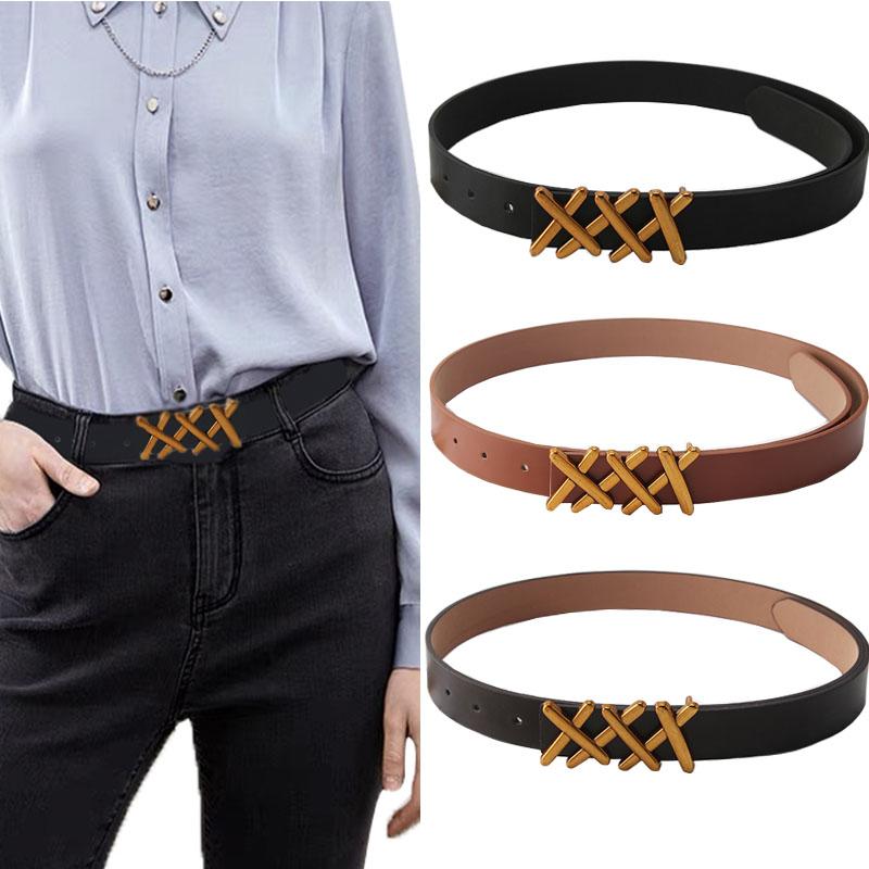 

Belts Punk For Women Waist Strap Designer Buckle Corset High Quality Female Ladies Waistband Jeans Fashion Belt, Black;brown