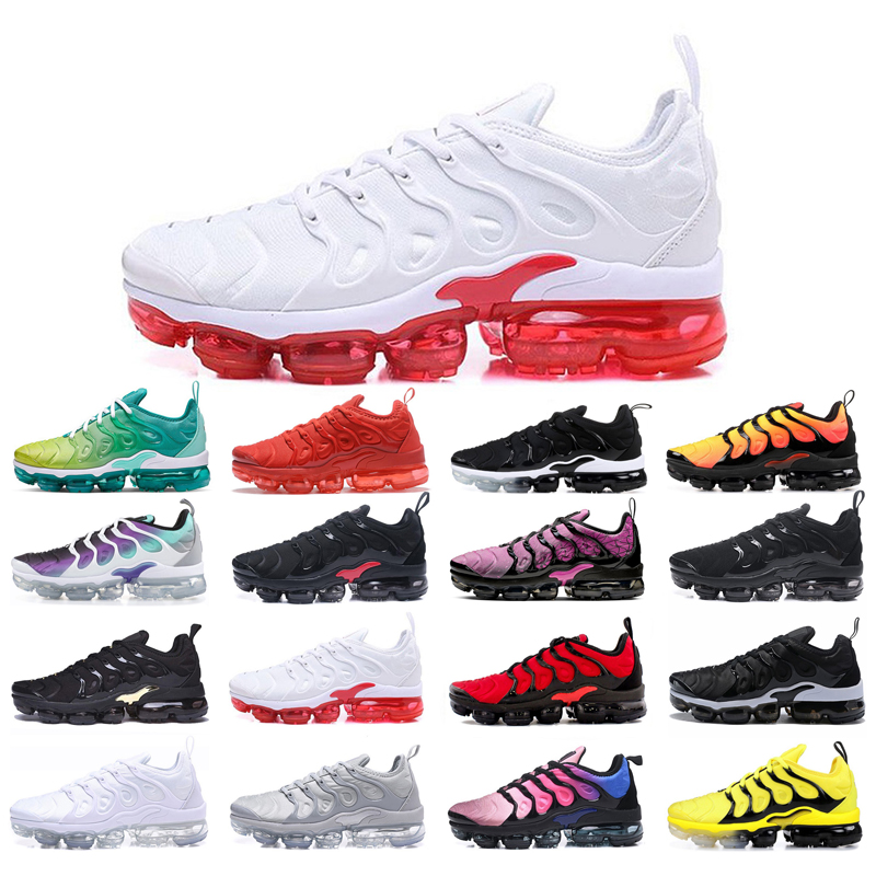 

Mens Running Shoes Womens Tn Plus Triple white Black Sunset Lemon Lime Red Shark Tooth Green Blue Fury Cool Grey Hyper Violet Bumblebee bred Grape Fashion