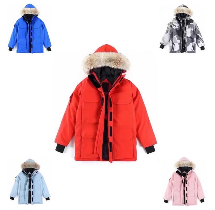Winter Outdoor Goose Canadian Coat Leisure Sports Down Jacket White Duck Windproof Parker Long Leather Collar Cap Warm Real Wolf Fur Stylis