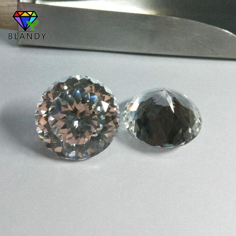 

Other Factory Price 20~100mm Loose Corundum Stone 1pc/lot Quality Round Cut White Sapphires Synthetic Gems For Jewelry
