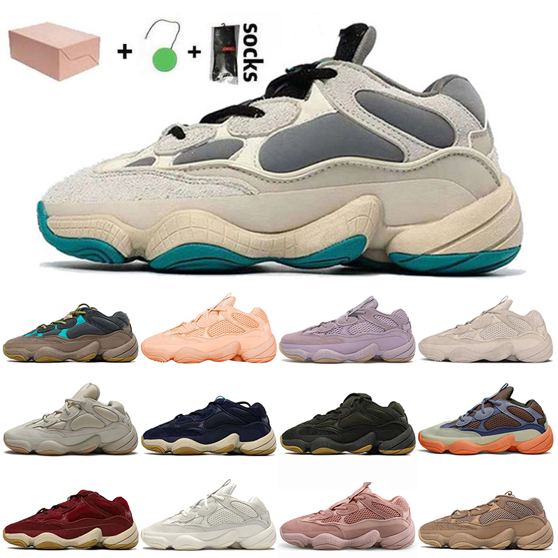 

With Box Kanye 500 Mens Running Shoes Enflame Taupe Light Reflective Bone White Utility Black Super Moon Yellow Blush Off Trainers Sneakers Size 46