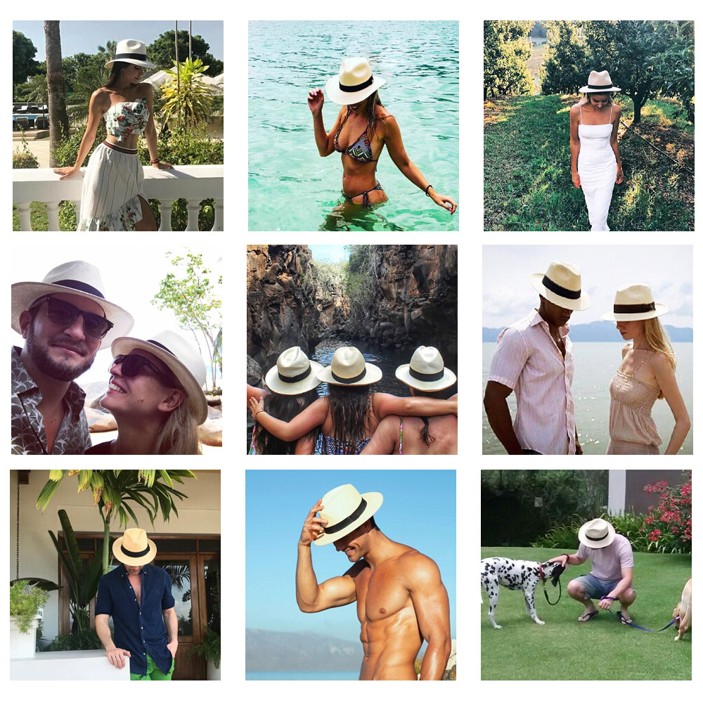 

Panama Hat St Hat Men Women Sun Hat Summer Wide Brim Floppy Fedora Beach Cap UV Protection Capg, White