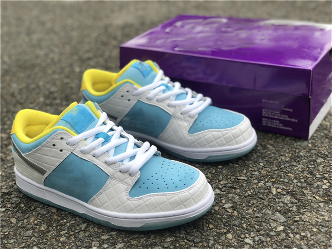 

Shoes Released Authentic FTC Dunk SB Low Women Men Basketball White Lagoon Pulse Metallic Silver Speed Yellow DH7687-400 Sports, Bubble wrap packaging