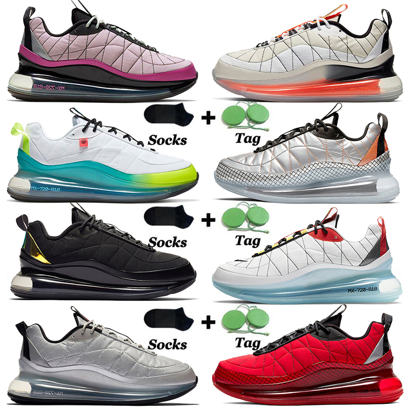 

2021 Wholesale Triple White Black Mesh Running Shoes 72c Womens Mens Trainers 720s 818 OBJ Multi-Color Sea Forest Sunrise Off Jogging Sports Sneakers Size 36-45, #b22 true pink 36-40