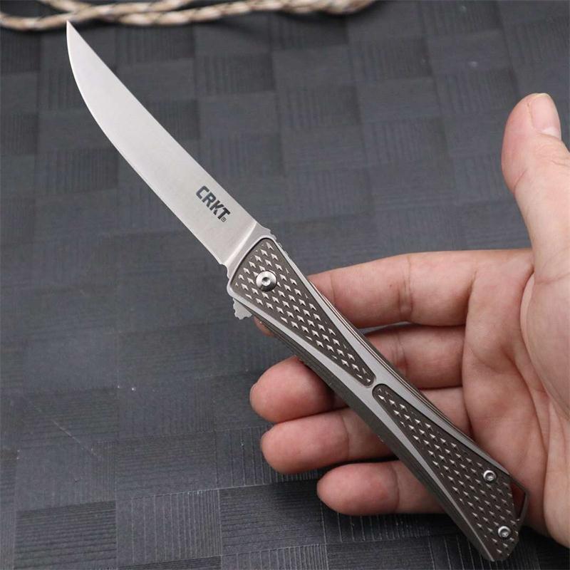 

Columbia River CRKT 7530 Crossbones Flipper Knife 3.536" Satin Plain Blade, Two-Tone Aluminum Handles Pocket Knives Rescue Utility EDC Tools