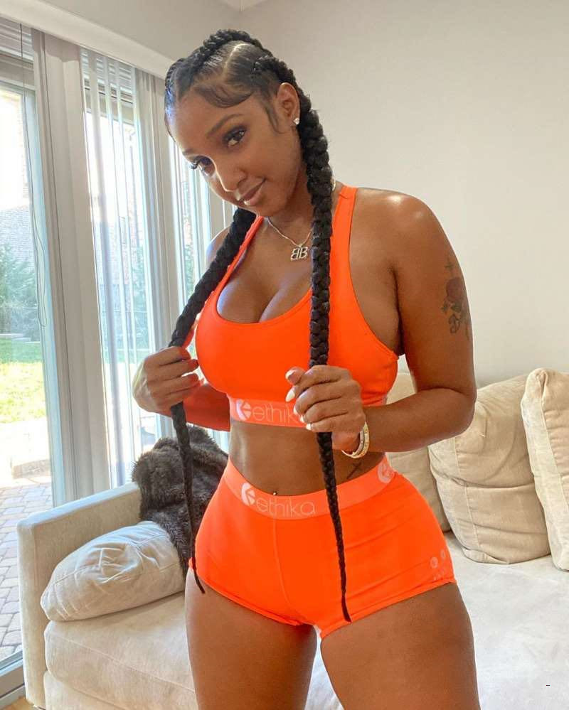 

Ethika Women fashion Swimsuit Crop Top Vest + Swim Shorts Trunks Boxers 2 Piece Set Tracksuit Patchwork Shark Camo Swimwear Bikini Z5, Gray