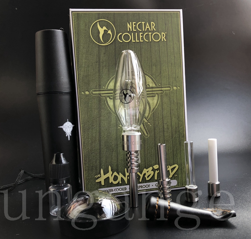 

Honeybird Nectar Collector Kits Smoking with Titanium Ceramic Quartz Tip Mini Glass Pipe Oil Rig Dab Bong heat Straw vaporizer