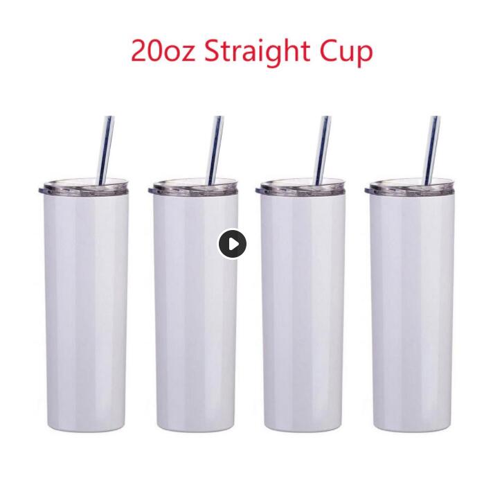cheapest 20oz tapered and straight sublimation tumbler 20 oz stainless steel blank tall cylinder water bottle with metal straw lids-image-698930233
