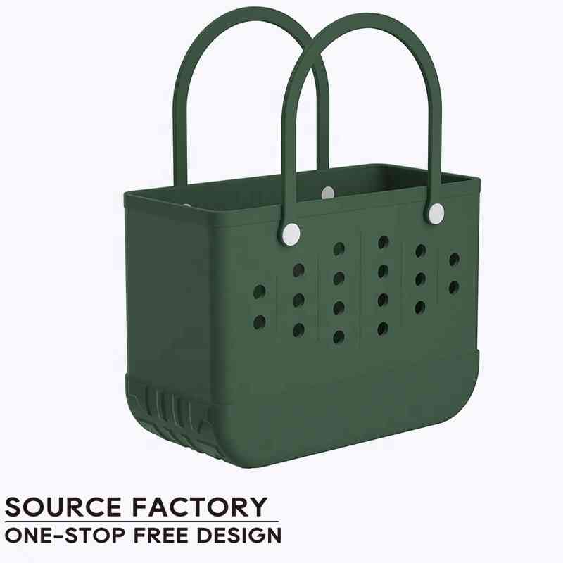 

Popular Waterproof Woman EVA Tote Large Shopping Basket Bags Beach Silicone for Bogg Bag Purse Eco Jelly Candy Lady Handbags