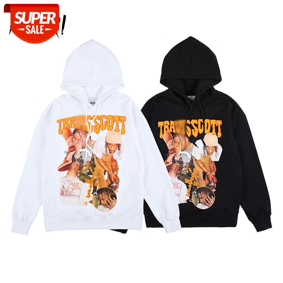 

TRAVIS SCOTT Men Hoodie Funny Portrait Graphic Aesthetics Sweatshirt Cactus Streetwear Hip Hop Winter Men's Pullover Sweatshirt #kQ47, Black