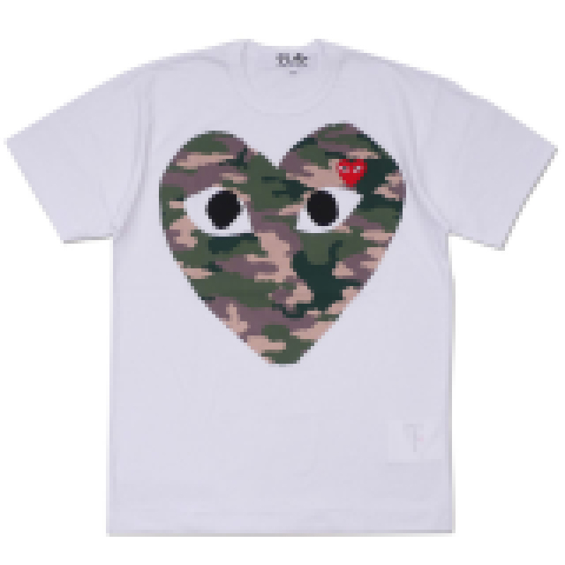 

Black COM New G 1 CDG HOLIDAY Heart PLAY T-shirt new large red hearts limit the expression love couples dress shirt, White