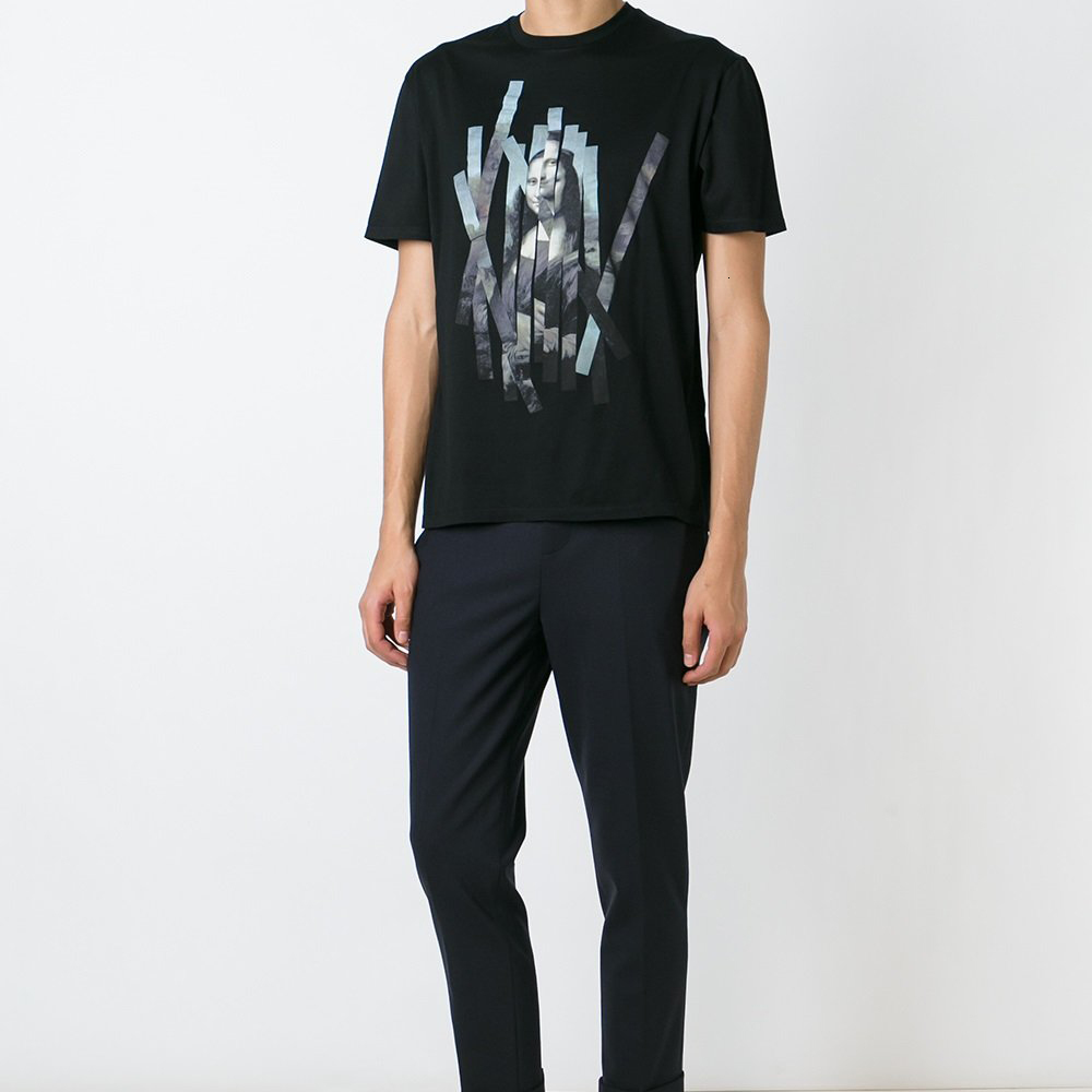 

2021 New Summer T-shirt Men Slim Fit 100% Pure Cotton Vintage Print Tops Plus Size Brand Short Sleeve Tees D9eo, Black