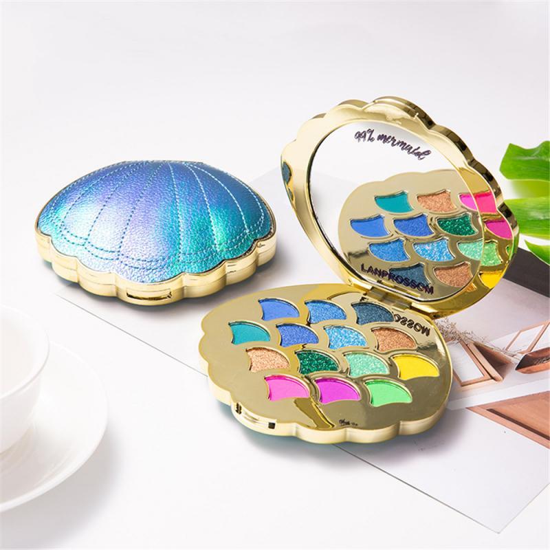 

Eye Shadow LANPROSSOM Colorful Eyeshadow Palette Shell-shaped 14Colors Multi-color Loose Powder Matte Shiny Makeup TSLM2, 01