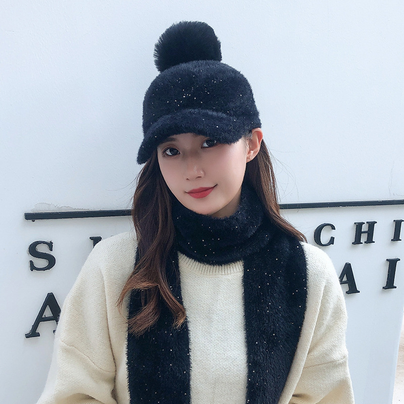 

2020 New Hat Korean Style Womens Autumn and Winter Knitted Hat Baseball Velvet Multi-Color Optional No. 6, Red