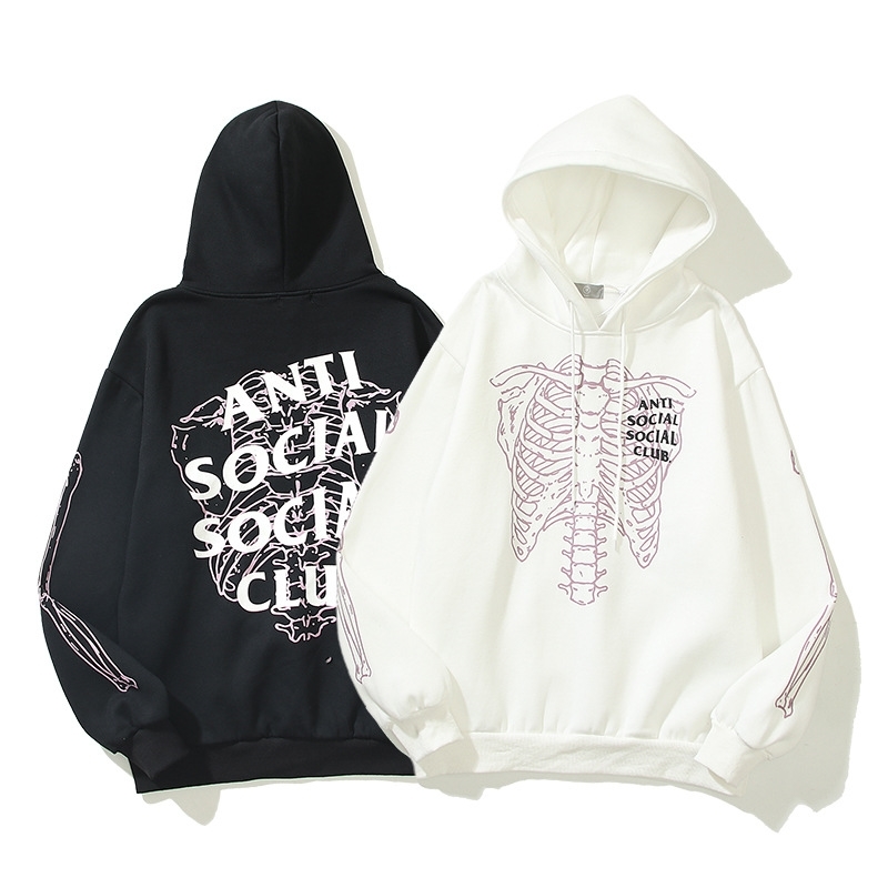 Fashion brand ASSC car underwater hood printed Hoodie cashmere skull Sweater men's and women's
