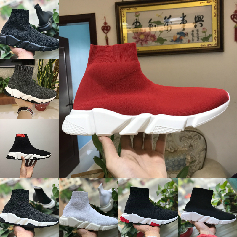 

Sales 2021 Speed Trainer Black Red Luxury High Casual Sock Shoes Men Women Cheap Fashion Paris Designer Sneakers High Quality EUR36-45, D1001
