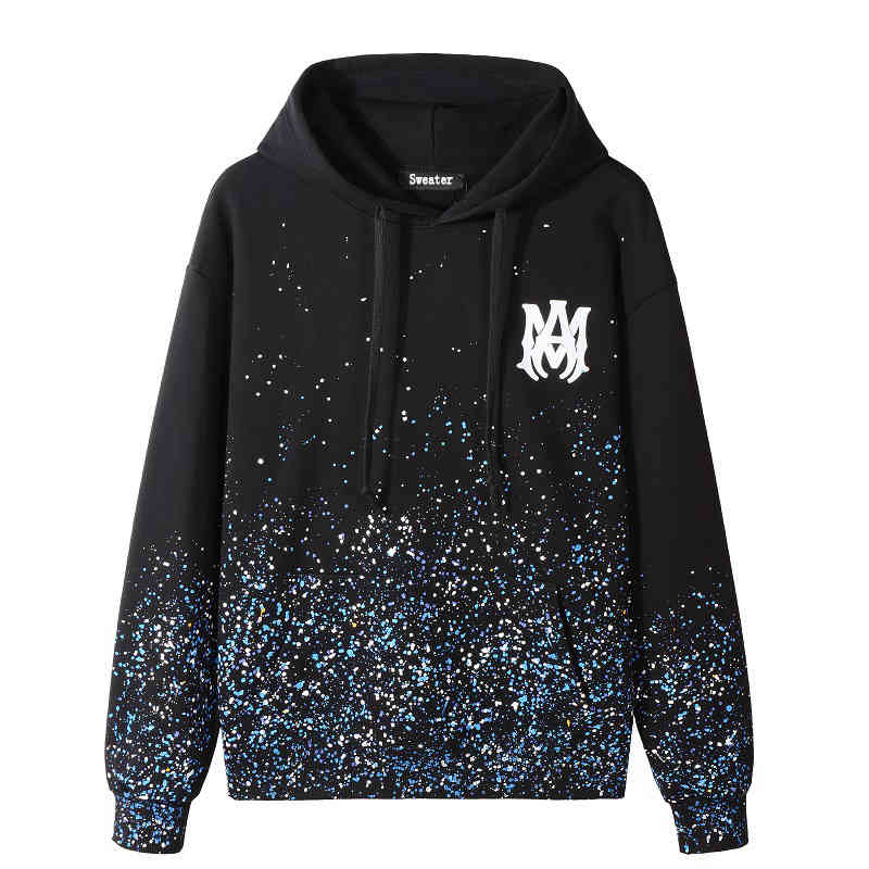 

2021 hot Selling men Hooded sweater A miri Beautiful Fashion Loose Leisure High Street Personalized Graffiti Printing Hoodie Sweater Men and Women #3310, Black