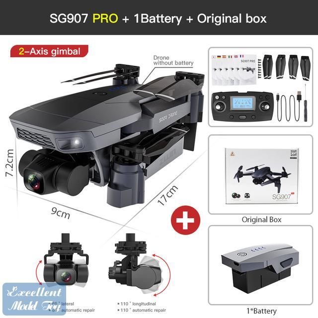 

SG907 PRO 4K-DH Dual Camera 5G FPV Drone, 50x Zoom, 2 Axis Gimbal Anti-shake, Brushless Motor, GPS& Optical Flow Position, Smart Follow, 3-2, Silver gray